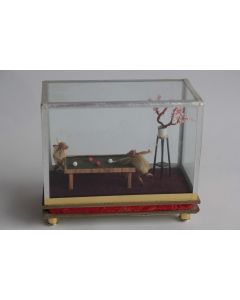 Diorama Singes Billard Insectes Cigales Chine taxidermie