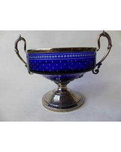 Drageoir argent cristal overlay bleu France