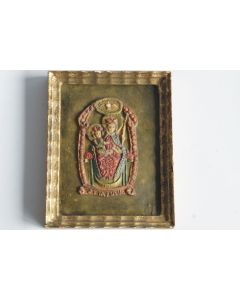 Bas-relief en cire Vierge à l'enfant