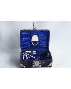 Coffret de dame velours Nécessaire de Couture XIXe siècle
