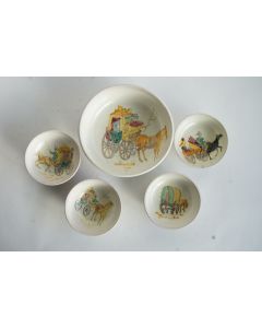 Coupe et bols tripodes céramique Yvonne Sanary