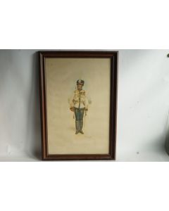 Lithographie militaire Benckendorff Maréchal du logis Hussard Russe