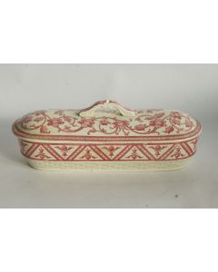 SARREGUEMINES Boite porte-peigne faïence Oriental