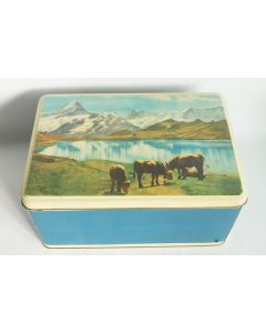Grande Boîte tôle Lac alpin Vaches Caramelle San Giacomo Genova