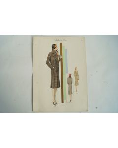 Gravure originale mode Tailleur de luxe Automne 1929
