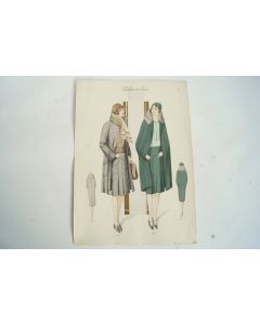 Gravure originale mode Tailleur de luxe Automne 1929