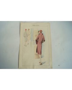 Gravure originale mode Tailleur de luxe Automne 1929
