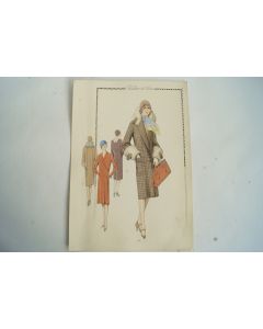 Gravure originale mode Tailleur de luxe Automne 1929