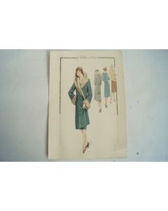 Gravure originale mode Tailleur de luxe Automne 1929