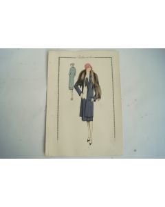Gravure originale mode Tailleur de luxe Automne 1929