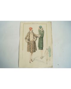 Gravure originale mode Tailleur de luxe Automne 1929