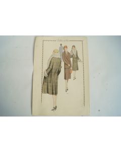 Gravure originale mode Tailleur de luxe Automne 1929