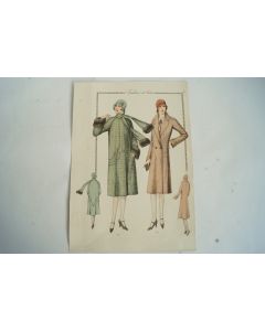 Gravure originale mode Tailleur de luxe Automne 1929