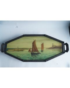 Plateau de service Bateau Voiliers Germonde Art Déco