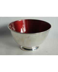 Bol Towle Sterling émaillé rouge design Paul Revere 1950