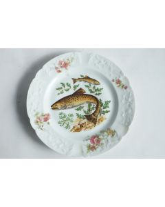 Assiette porcelaine Poissons Lafarge Limoges
