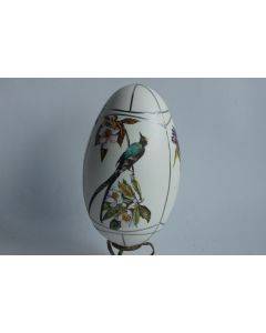Œuf d'oie peint main Fleurs et oiseaux