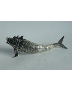 Poisson articulé argent massif Espagne 