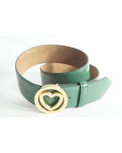 MOSCHINO Ceinture cuir vert Cœur