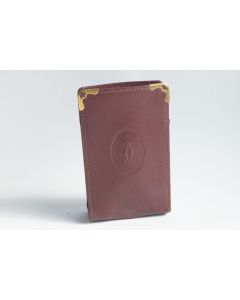 CARTIER Étui à cigarettes cuir bordeaux vintage