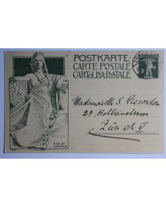 Entier postal CPA Suisse Inauguration 1909 R. de ST. MARCEAUX Linck