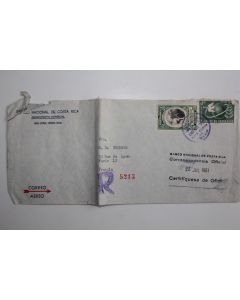 Enveloppe air mail Bank Costa Rica Washington recommandée 1951