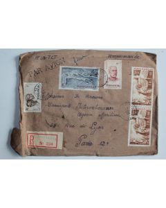 Enveloppe air mail Madagascar timbres poste aérienne 1953