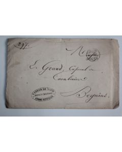Enveloppe et lettre Suisse canton de Vaud cachet département militaire 1870