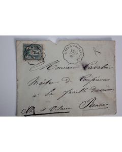 Enveloppe France cachet de convoyeur de ligne avec retour 1896