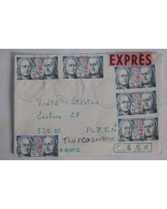 Enveloppe France PJ 24h du mans exprès destination Tchécoslovaquie 1976
