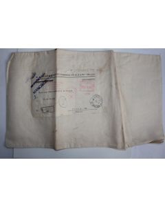 Enveloppe sac tissus timbre Italie Milan Recommandée 1956