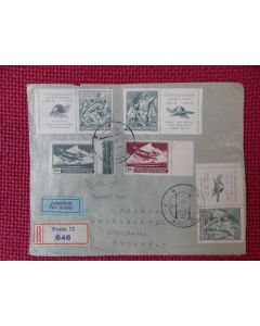 Enveloppe timbre Tchécoslovaquie 1938