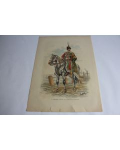 Estampe F. Myrbach Officier de la garde Royale Hongroise