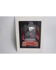 FERRARI dessin vintage voiture et femme Russe