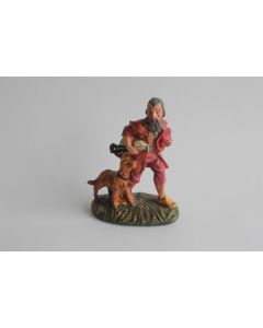 Figurine vintage Composition musicien avec son chien Italie