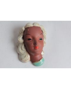 GOLDSCHEIDER Masque mural visage femme céramique 8248