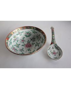 Grand bol porcelaine Chine + Cuillère