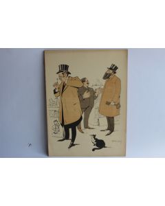 Grande caricature lithographiée Mass'Beuf