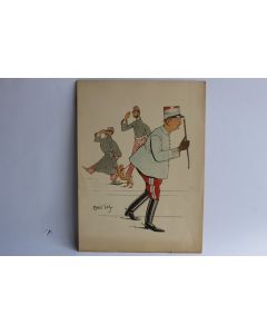 Grande caricature lithographiée Mass'Beuf