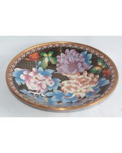 Grande coupe émaux cloisonné Chrysanthèmes Chine