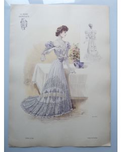 Grande Gravure Accessoires de Mode Femme 1900 Robe