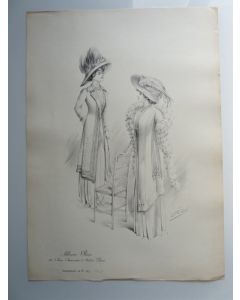 Grande Gravure Accessoires de Mode Femme 1909 Chapeaux