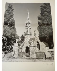 Grande Photographie Finistère PLOEVEN L’Église et le Calvaire BOREL