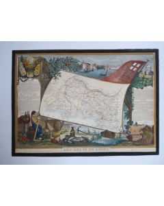 Gravure Carte Bouches du Rhône Marseille 1830