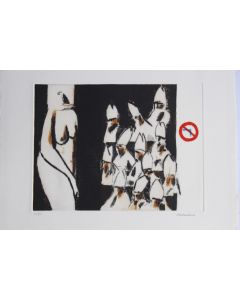 Gravure lithographiée Doroteo ARNÁIZ Le planing de la faim