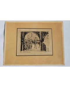 Gravure orientaliste Nefta Tunisie G. Wyatt 1932