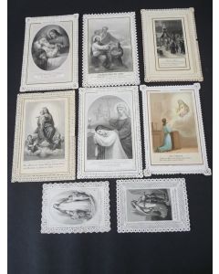Huit anciennes images religieuses