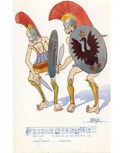 Illustrateur (Italien) Satire Soldat Guerre Chanson Partition