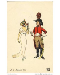 Illustrateur MAY W. de - N°2 Infanterie 1800 Femme