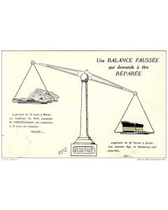 Illustrateur SALVIC Justice Balance faussée Suisse Guerre